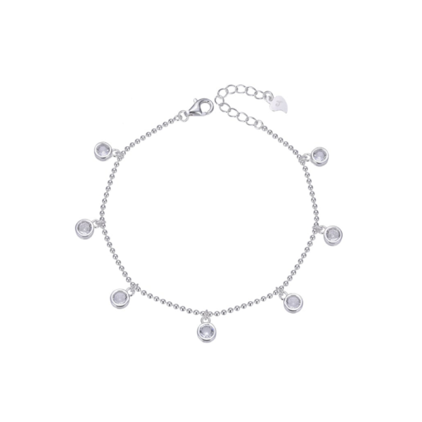 Pulsera Puntos Blancos - Plata