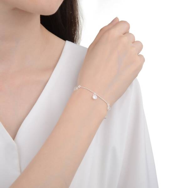 Pulsera Puntos Blancos - Plata - Imagen 2